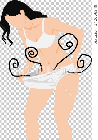 描繪女性因私密部位問題而煩惱的插圖。 描繪女性因私密部位問題而煩惱的插圖。 142606548