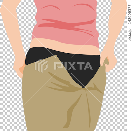 Illustration of a woman wearing a skirt Illustration of a woman wearing a skirt 142606577