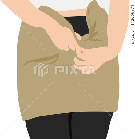 スカートをはく女性のイラスト スカートをはく女性のイラスト 142606578