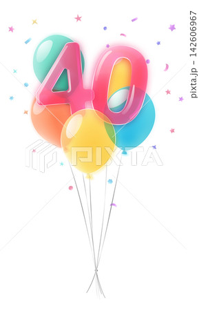 40th birthday balloon number design. 40th birthday balloon number design. 142606967