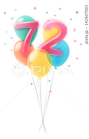 Seventy-two, 72th birthday graphic. Seventy-two, 72th birthday graphic. 142607001