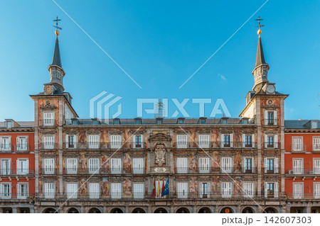 Ornately muraled facade of Casa de la Panaderia in Plaza Mayor, Madrid Ornately muraled facade of Casa de la Panaderia in Plaza Mayor, Madrid 142607303