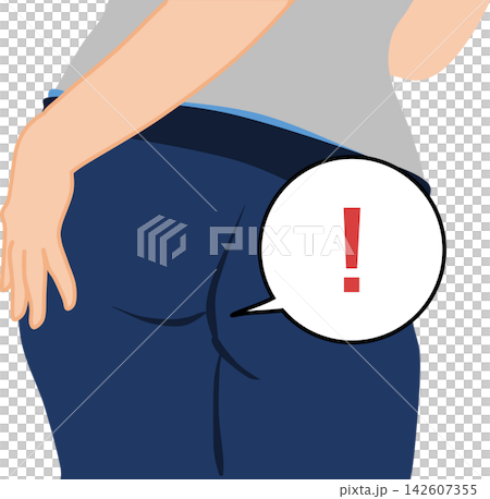 Illustration of a woman suffering from hemorrhoids Illustration of a woman suffering from hemorrhoids 142607355