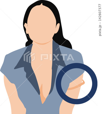 ブラ紐が外れてしまった女性のイラスト ブラ紐が外れてしまった女性のイラスト 142607377