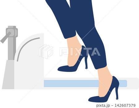 トイレに行く女性のイラスト トイレに行く女性のイラスト 142607379