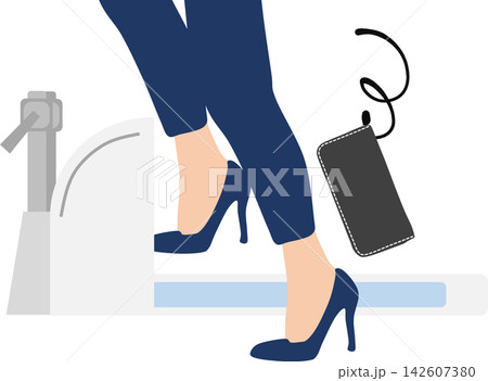 トイレにサイフを落とすイラスト トイレにサイフを落とすイラスト 142607380