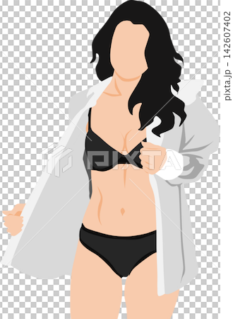 圖解:一位女士脫下襯衫 圖解:一位女士脫下襯衫 142607402