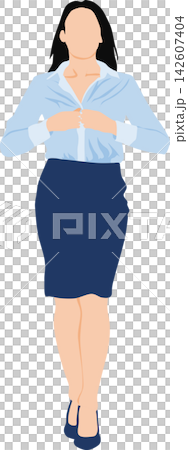 着替えをする女性のイラスト 着替えをする女性のイラスト 142607404