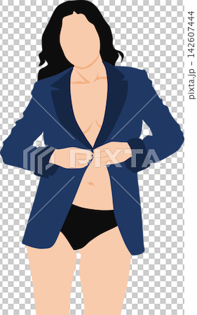 一位女士正在換衣服的插圖 142607444