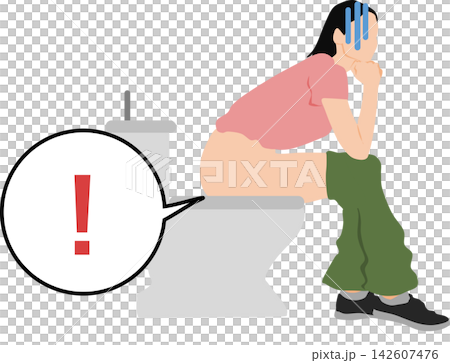 Illustration of a woman suffering from hemorrhoids Illustration of a woman suffering from hemorrhoids 142607476