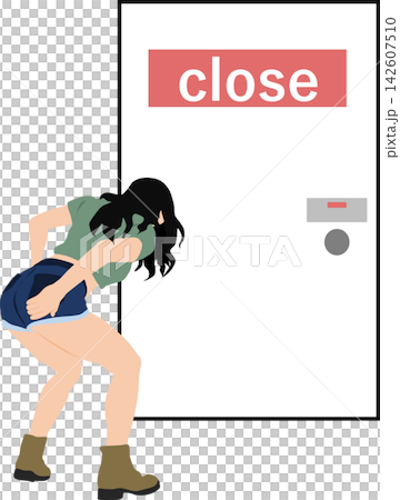 一幅女性上廁所的插圖 一幅女性上廁所的插圖 142607510