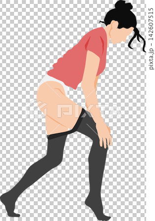 一位穿著絲襪的女性的插圖 一位穿著絲襪的女性的插圖 142607515