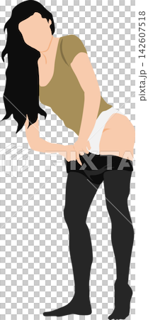 一位穿著絲襪的女性的插圖 一位穿著絲襪的女性的插圖 142607518