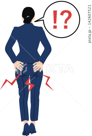 痔に悩む女性のイラスト 痔に悩む女性のイラスト 142607521