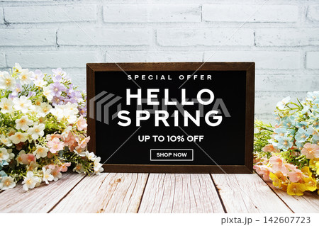 Spring Sale 10% off Promotion Offer Discount Retail Shopping Concept Spring Sale 10% off Promotion Offer Discount Retail Shopping Concept 142607723