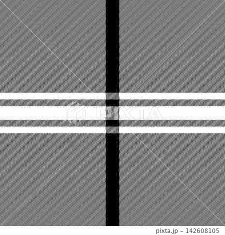 Symmetry tartan vector seamless, festive check plaid pattern. Gift card background fabric texture textile in white and black colors. 142608105