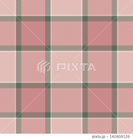 Styling pattern vector tartan, rough fabric texture textile. Luxury seamless check plaid background in light and red colors. 142608126