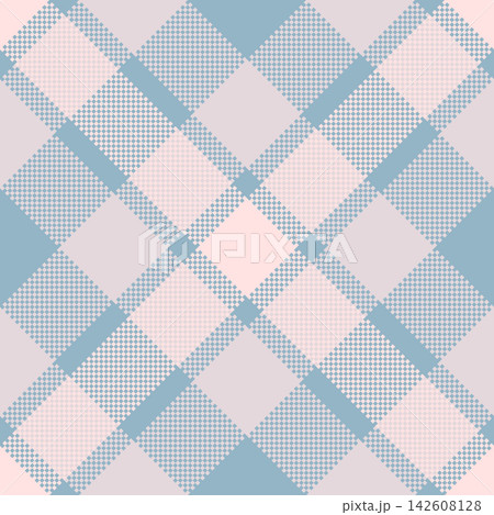 Dress background pattern texture, sheet fabric plaid seamless. Fashioned tartan check textile vector in white and pastel colors. Dress background pattern texture, sheet fabric plaid seamless. Fashioned tartan check textile vector in white and pastel colors. 142608128