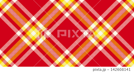 Micro vector tartan background, african textile pattern seamless. Canadian plaid check texture fabric in red and old lace colors. Micro vector tartan background, african textile pattern seamless. Canadian plaid check texture fabric in red and old lace colors. 142608141
