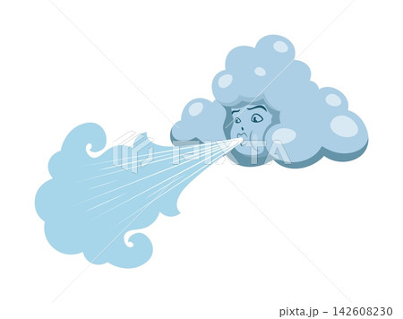 Cartoon god of wind cloud blowing for pirates or corsairs game icon from vintage Medieval map. Zephyr or Aeolus god blowing wind or sea storm and ocean hurricane for old antique marine pirates game Cartoon god of wind cloud blowing for pirates or corsairs game icon from vintage Medieval map. Zephyr or Aeolus god blowing wind or sea storm and ocean hurricane for old antique marine pirates game 142608230