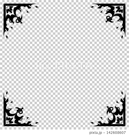 Elegant frame material inspired by the shape of flames_Silhouette Elegant frame material inspired by the shape of flames_Silhouette 142608607