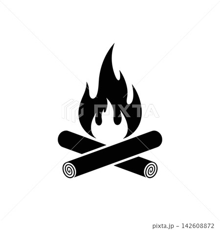 Campfire icon design template vector isolated on white background Campfire icon design template vector isolated on white background 142608872