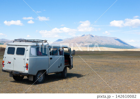 Off-road vehicles in remote region of Mongolia. Altai Tavan Bogd National Park Off-road vehicles in remote region of Mongolia. Altai Tavan Bogd National Park 142610082