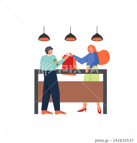 Shopping concept vector flat style design illustration Shopping concept vector flat style design illustration 142610537