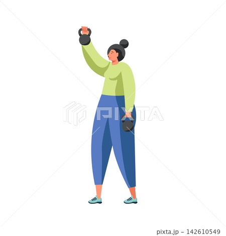 Fitness and gym people vector flat isolated illustration Fitness and gym people vector flat isolated illustration 142610549