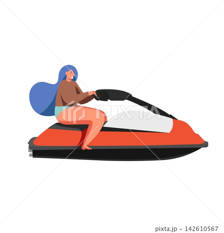 Summer water sports, vector flat isolated illustration 142610567