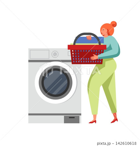 Laundry, cleaning company service, vector flat isolated illustration 142610618