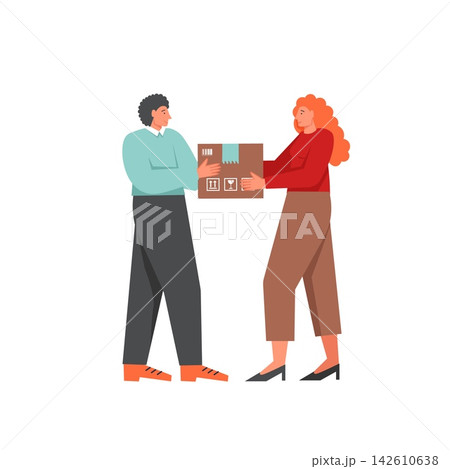 Mail delivery services, vector flat isolated illustration Mail delivery services, vector flat isolated illustration 142610638