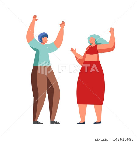 Celebration party couple, vector flat isolated illustration 142610686