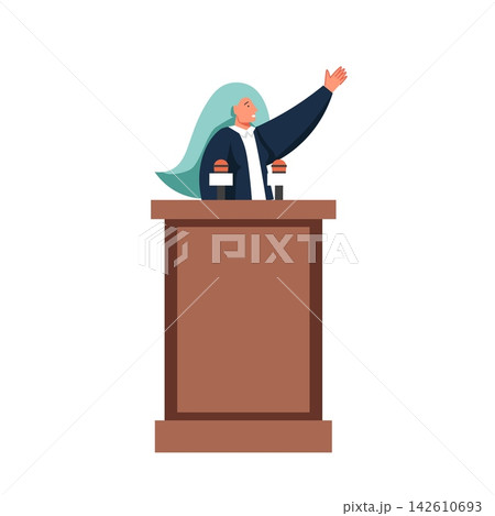 Political speech concept vector flat isolated illustration Political speech concept vector flat isolated illustration 142610693