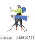 Ironing, cleaning company service, vector flat isolated illustration 142610745