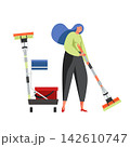 Commercial cleaning services, vector flat isolated illustration 142610747