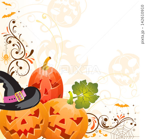 Floral Halloween background 142610910