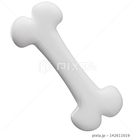Bone vector 3D icon, Halloween party accessory, cartoon dog pets toy or food, esoteric and occult item isolated 142611019