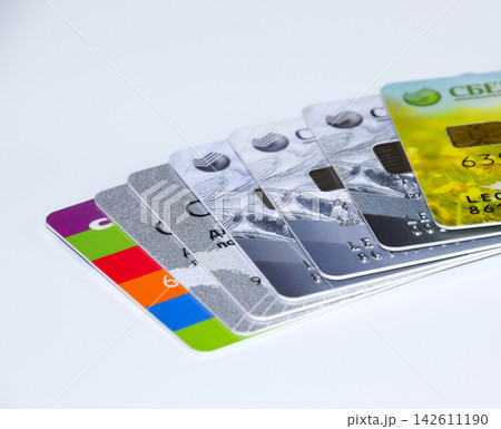 Bank cards. Modern financial instrument of cashless payment Bank cards. Modern financial instrument of cashless payment 142611190