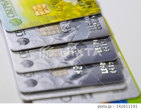Bank cards. Modern financial instrument of cashless payment Bank cards. Modern financial instrument of cashless payment 142611191