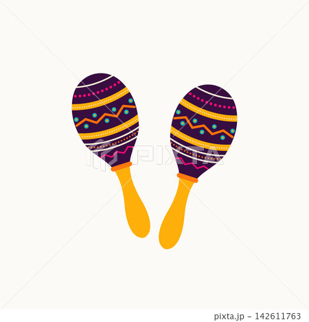 Day of the Dead traditional Mexican maracas pair cutout Day of the Dead traditional Mexican maracas pair cutout 142611763