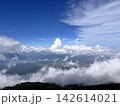 富士山頂付近から望む湧き上がる雲と夏空 142614021