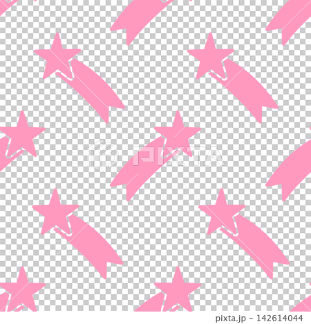 Seamless pattern of shooting star silhouettes, starry sky background, pink. Seamless pattern of shooting star silhouettes, starry sky background, pink. 142614044