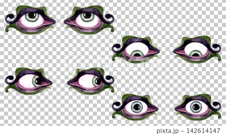 Funny Green and Purple Eye Pairs with Different Gazes Funny Green and Purple Eye Pairs with Different Gazes 142614147