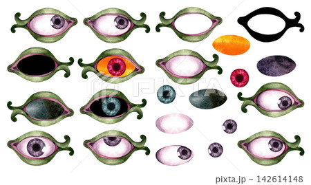 Light Green Fantasy Eye Builder with Colorful Irises Light Green Fantasy Eye Builder with Colorful Irises 142614148