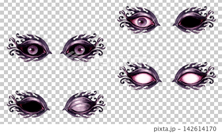 Dark Ornamental Halloween Eyes with Curly Lashes Dark Ornamental Halloween Eyes with Curly Lashes 142614170
