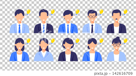 Icon set for businessmen (male and female) Icon set for businessmen (male and female) 142616709