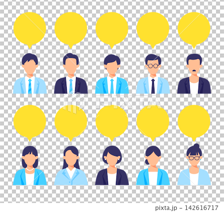Icon set for businessmen (male and female) Icon set for businessmen (male and female) 142616717