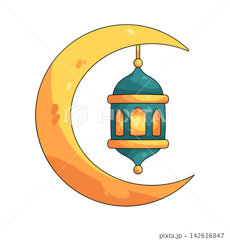 Illustration of islamic crescent Illustration of islamic crescent 142616847