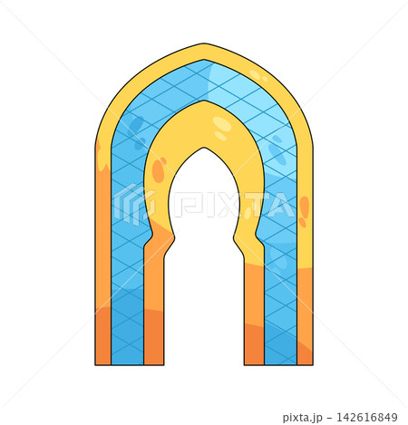 Illustration of islamic arch 142616849